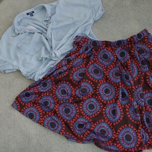 Bundle deal skirt and Jean top